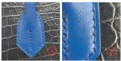 Hermes Birkin bag replica-Replica stitching: machine marks, loose threads