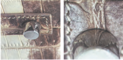 Authentic base studs: four pyramid-shaped, perfectly aligned