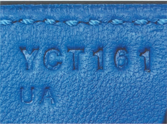 Fake Hermès date stamp with wrong letter shape and placement