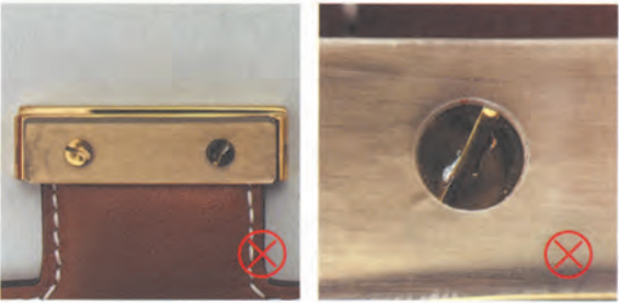 Hermès Constance replica-Replica Constance with cloudy, scratched acrylic panel behind the H clasp