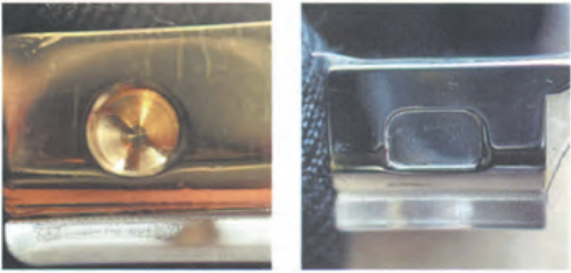 Close-up of authentic Hermès Constance gold-tone H metal clasp and hardware