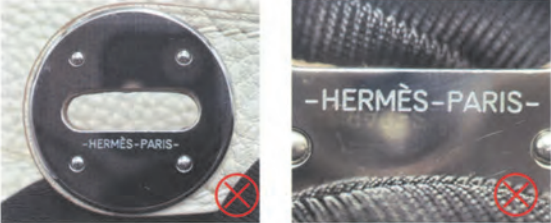 Hermes Kelly Bag Replica-Counterfeit engraved craftsmanship on fake Hermès Kelly bag leather, with shallow and inconsistent patterns.