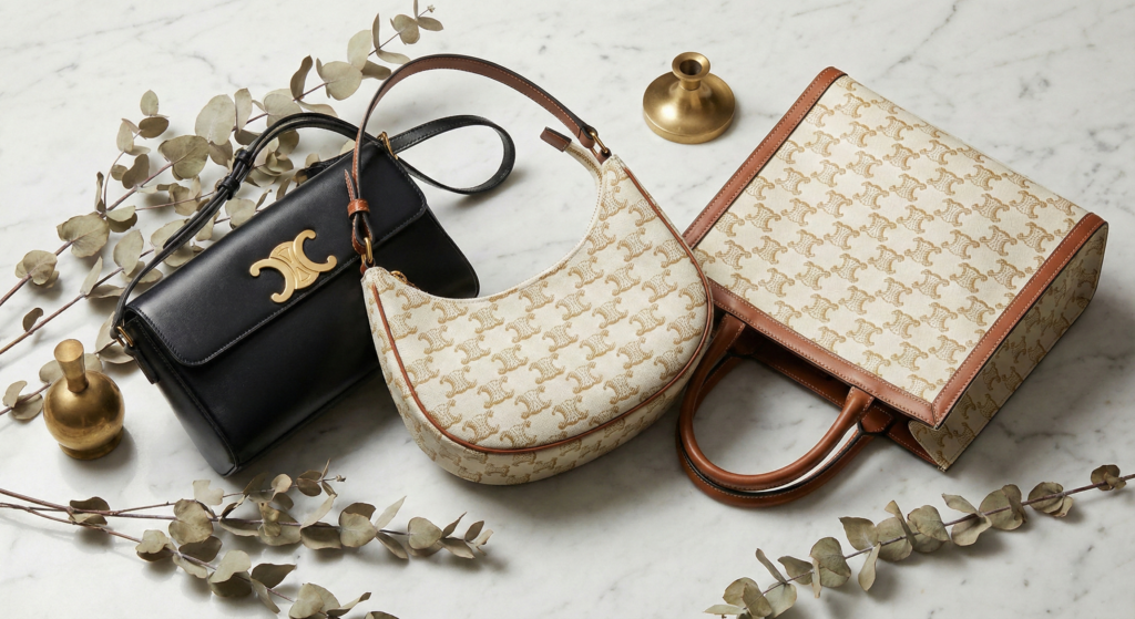 Best Celine Replica Bags 2025 collection featuring Ava, Triomphe East-West, and Cabas Tote.