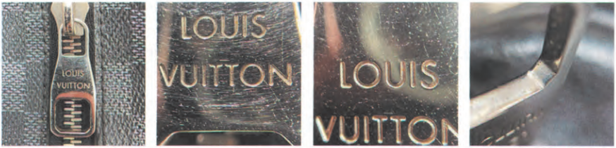 Authentic vintage Louis Vuitton wallet zipper pulls with “LOUIS VUITTON” engraving for LV date code checker 2026 and hardware verification.