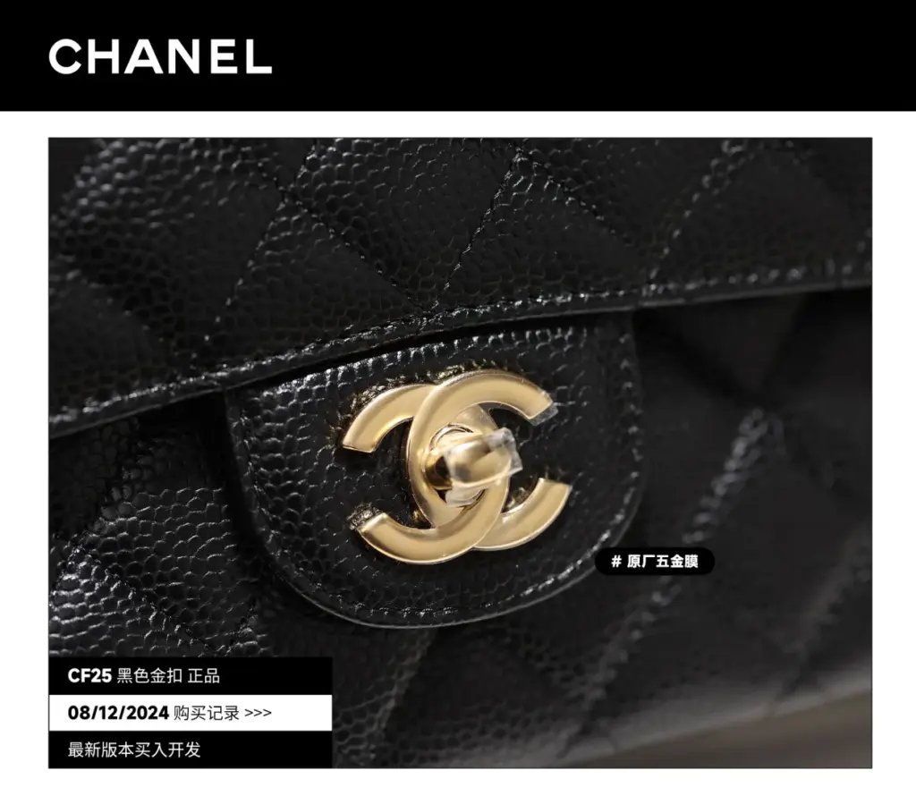 Chanel Classic Flap 25 replica double-C turnlock macro