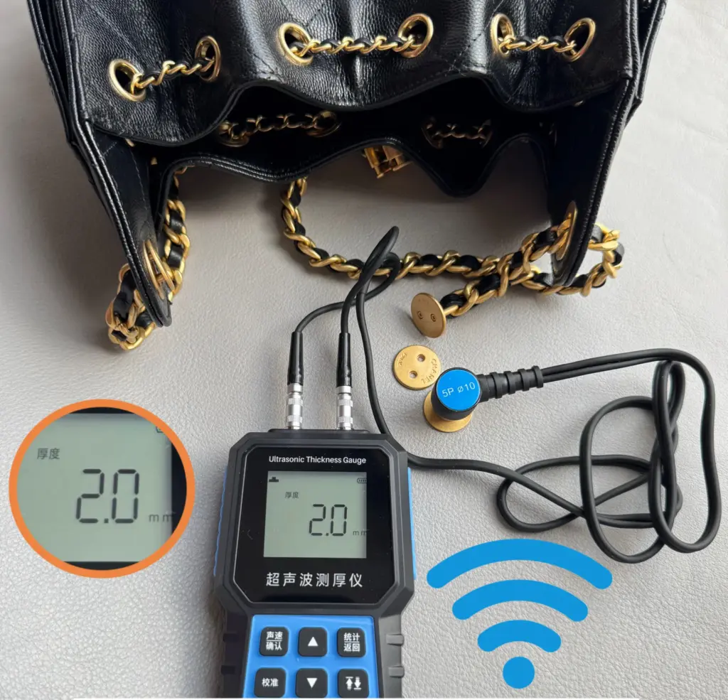 Single 2.0 mm ultrasonic hardware reading for Chanel 25 Mini black gold QC