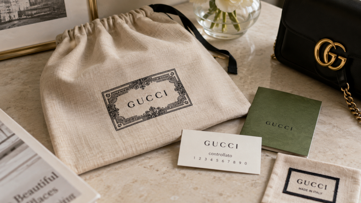 Gucci Dust Bags and Controllato Cards authention