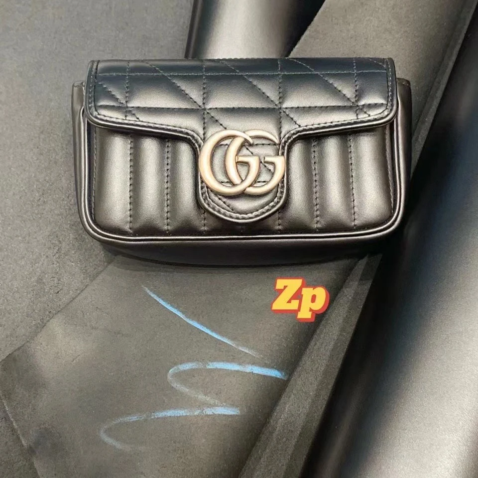 GG Marmont material reference photographed straight on against a dark background